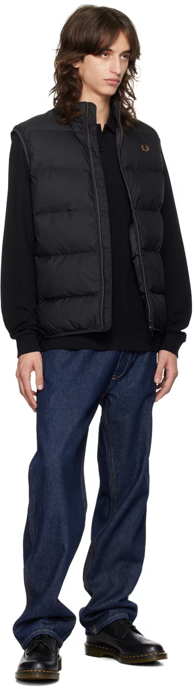 Black Twin Tipped Long Sleeve Tennis Polo