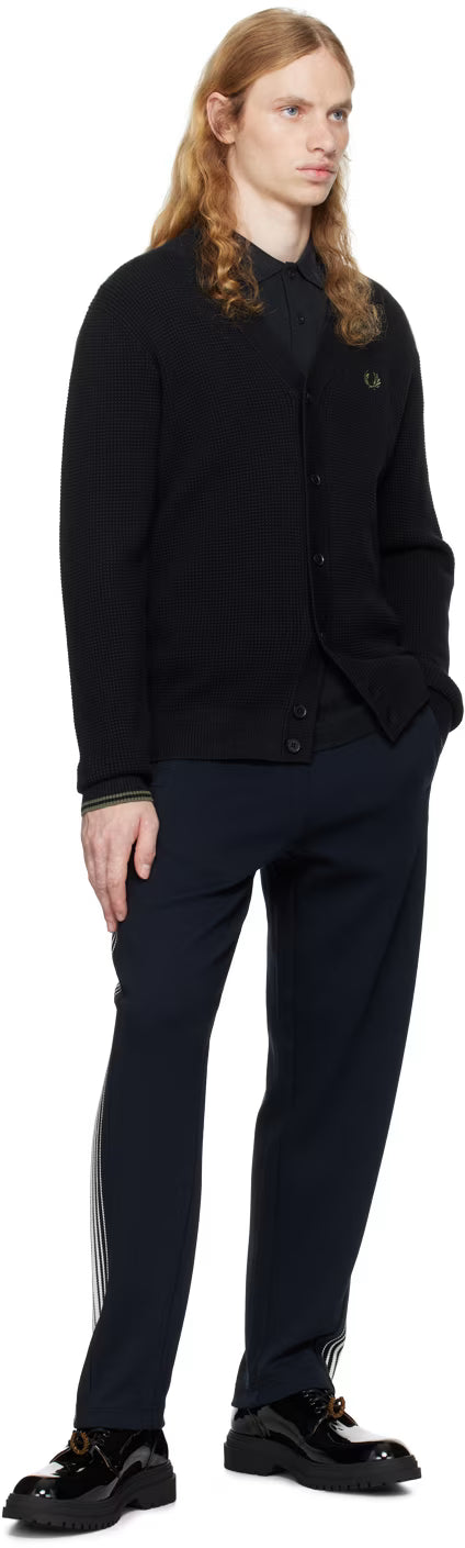 Black Waffle Stitch Cardigan