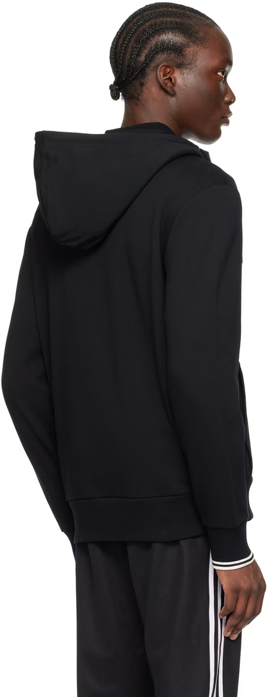 Black Zip Through Hoodie