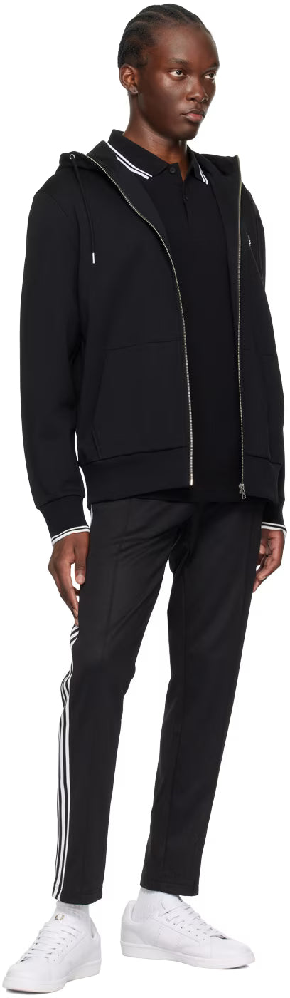Black Zip Through Hoodie