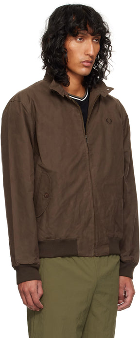 Brown Waxed Harrington Jacket