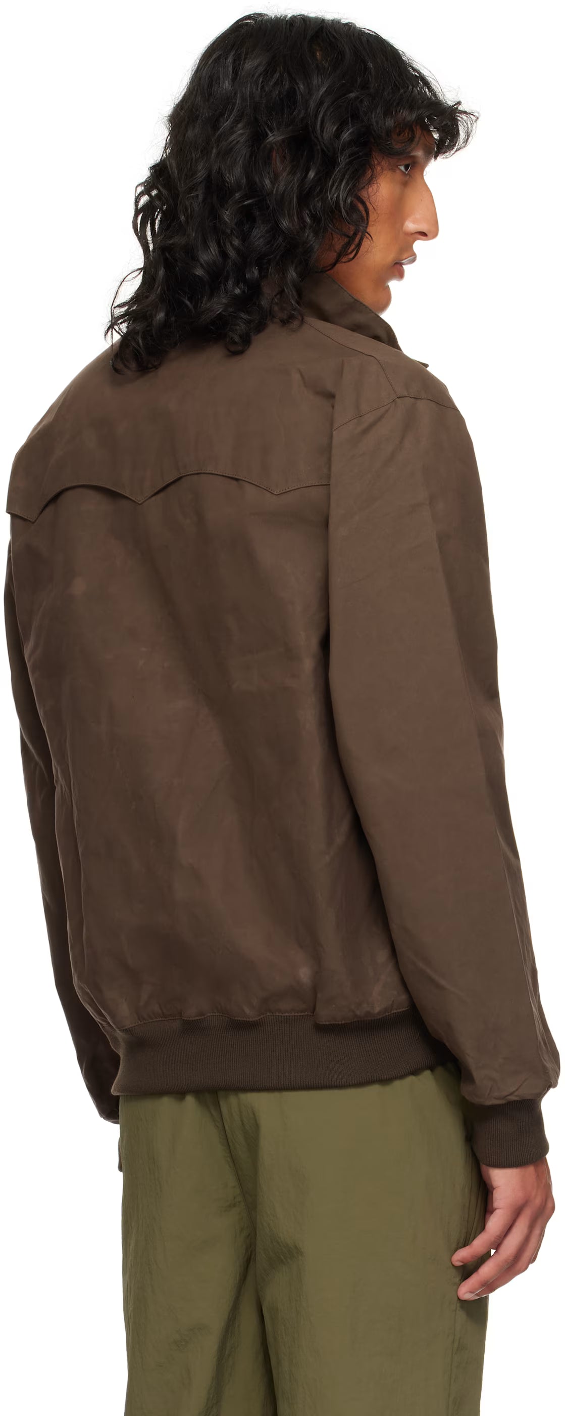 Brown Waxed Harrington Jacket