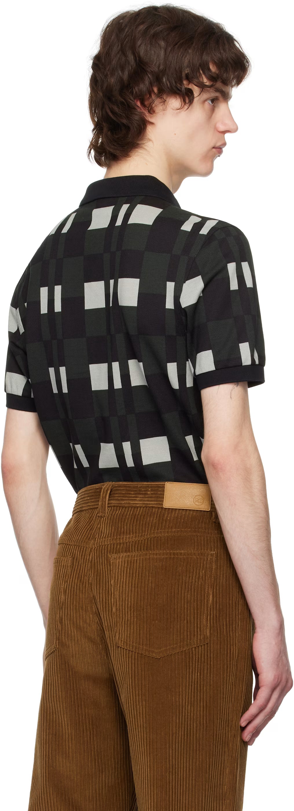 Green & Black Split Chequerboard Polo