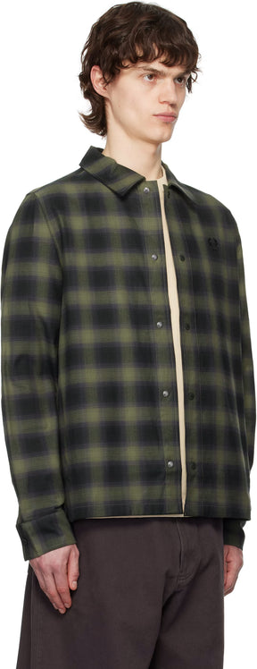Green Blurred Tartan Overshirt