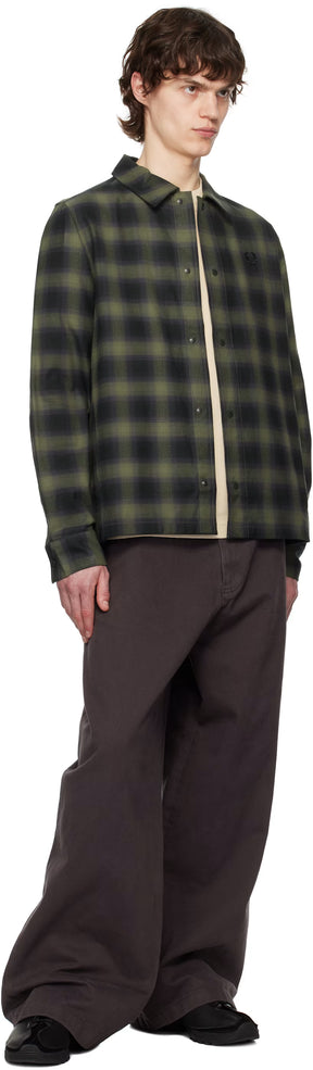 Green Blurred Tartan Overshirt