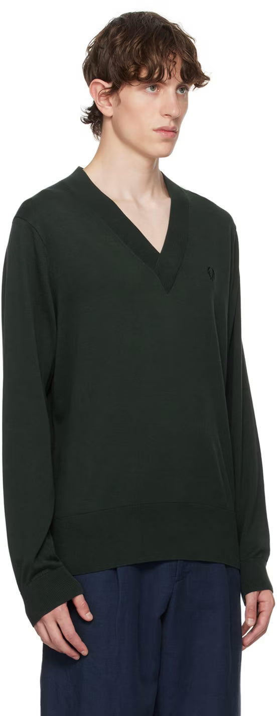 Green V-Neck Sweater