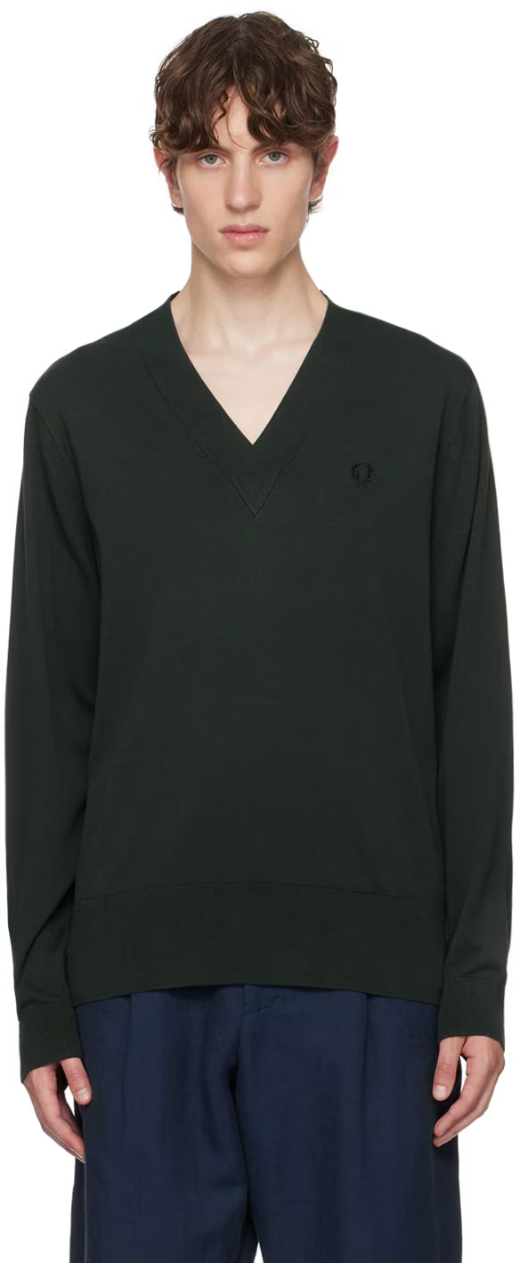 Green V-Neck Sweater