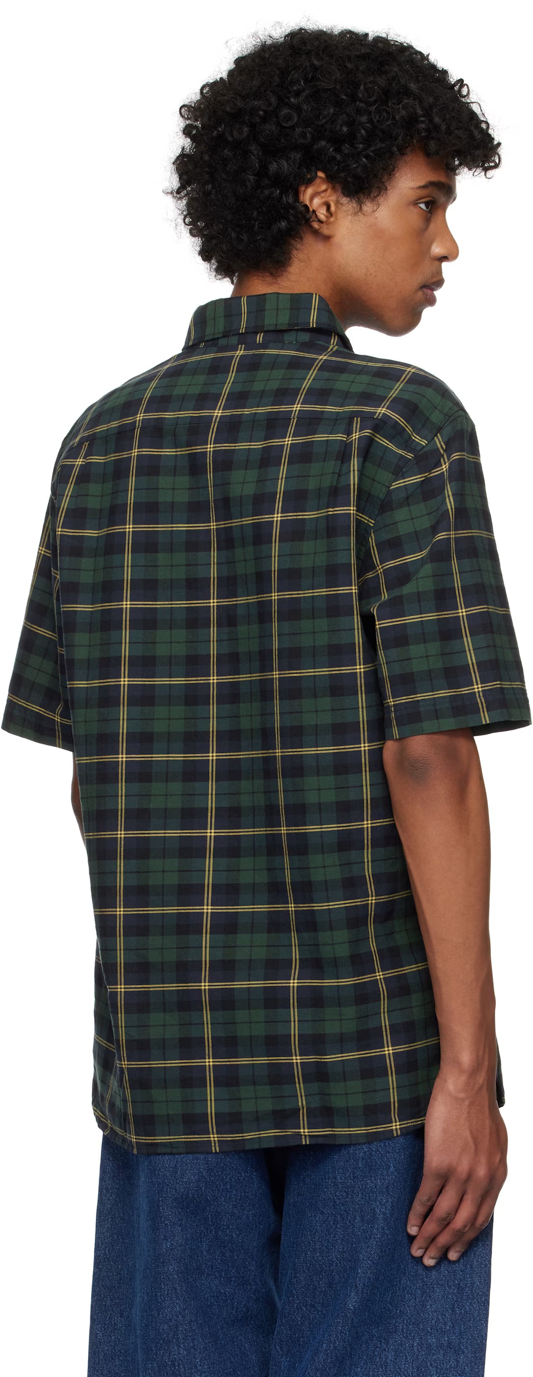 Navy & Green Oxford Tartan Shirt