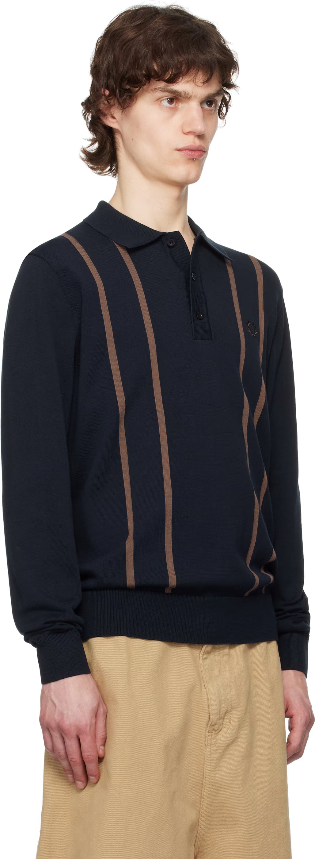 Navy Knitted Polo