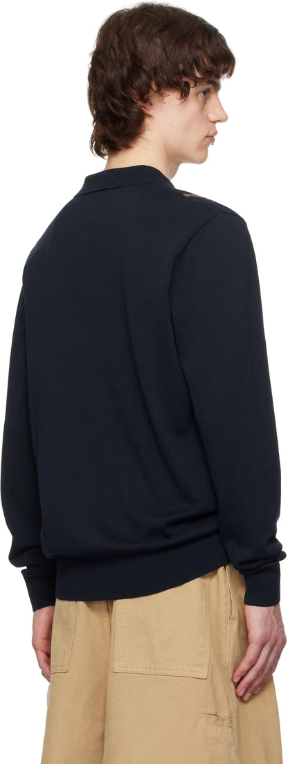 Navy Knitted Polo