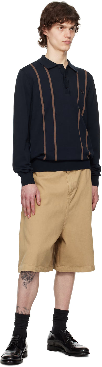 Navy Knitted Polo