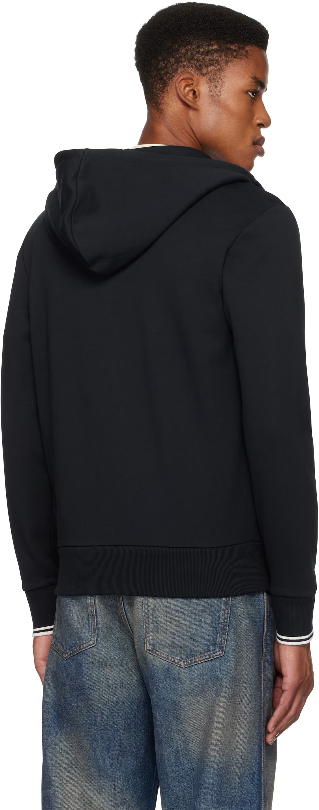 Navy Zip Through Hoodie