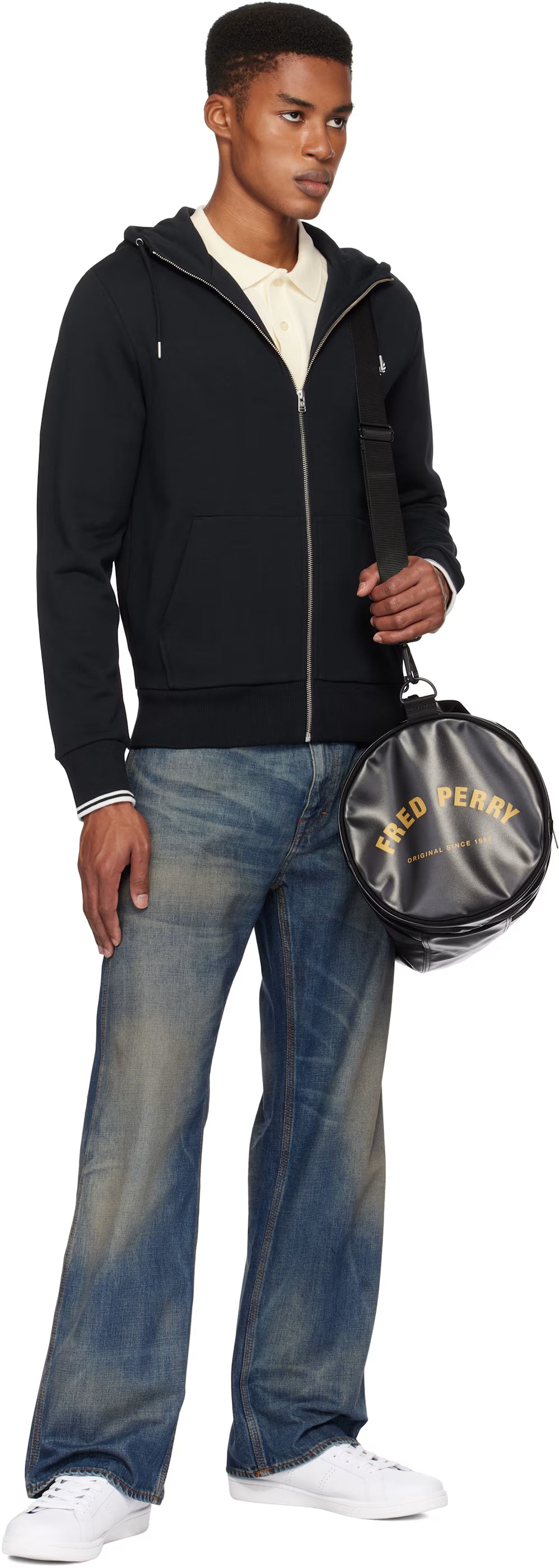 Navy Zip Through Hoodie