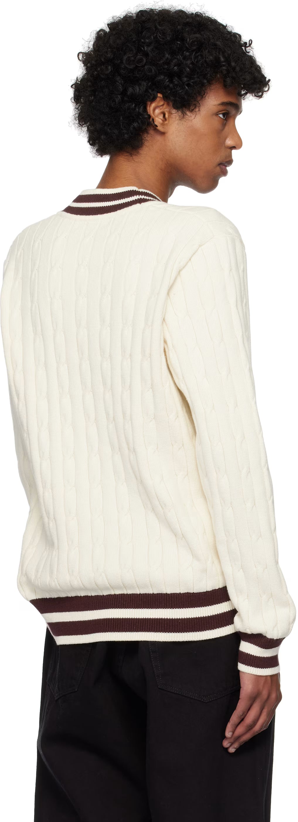 Off-White Cable Knit Tennis Sweater