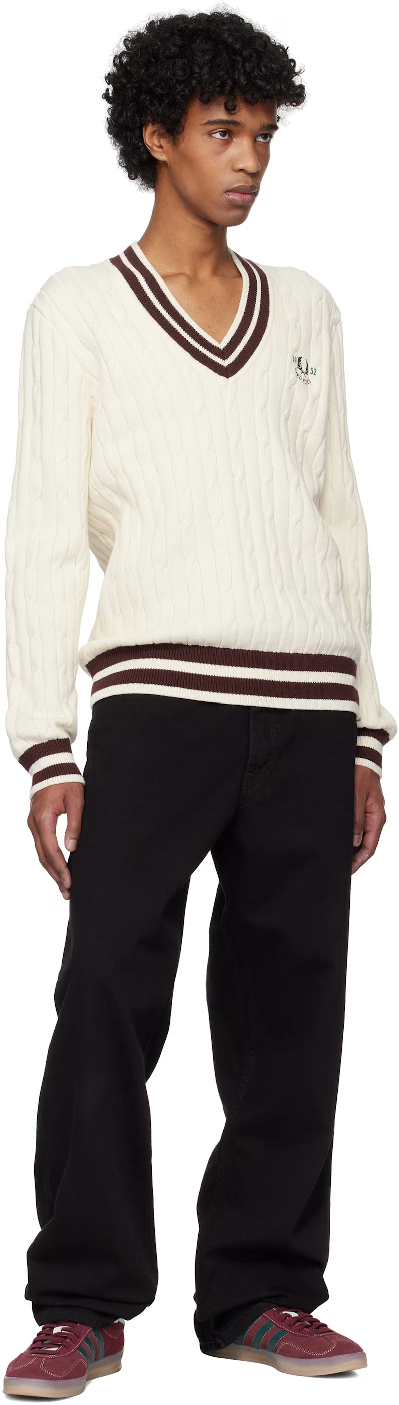 Off-White Cable Knit Tennis Sweater