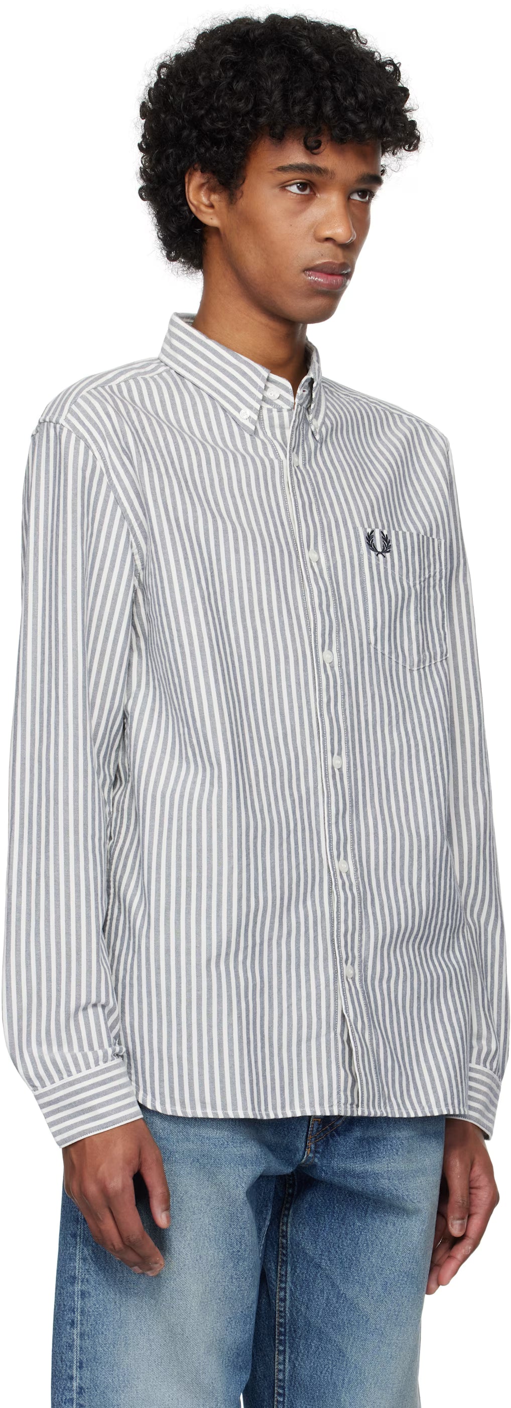 White & Blue Stripe Oxford Shirt