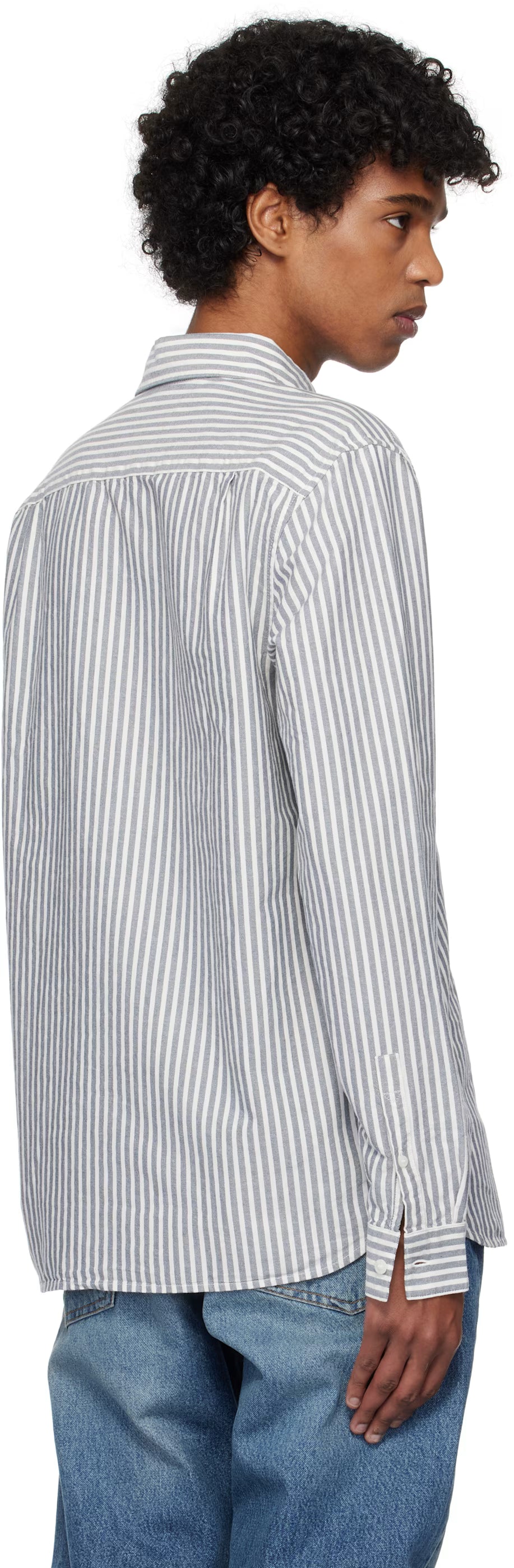 White & Blue Stripe Oxford Shirt