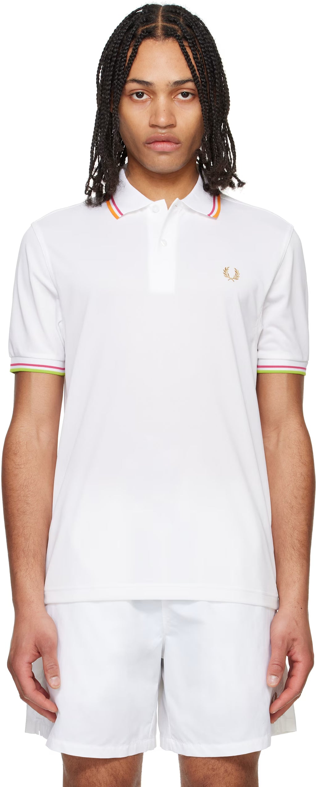 White On Court Twin Tipped Polo