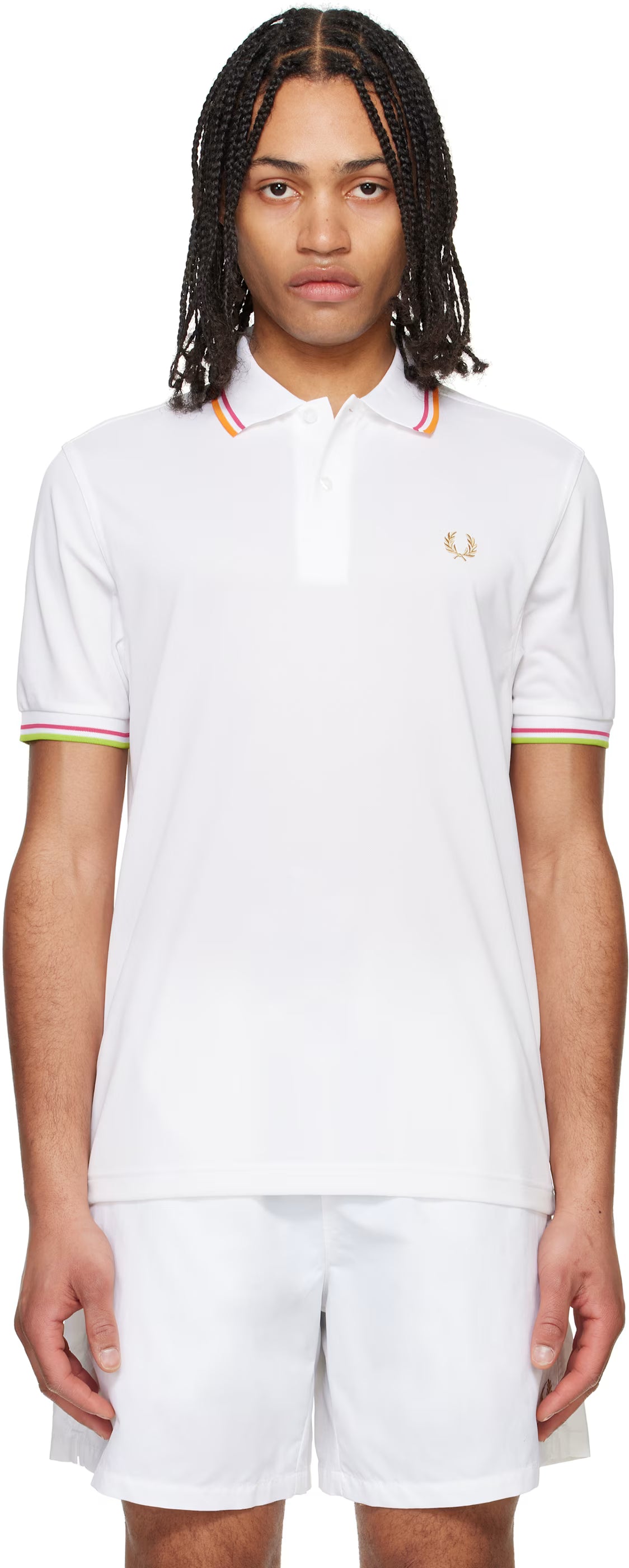 White On Court Twin Tipped Polo