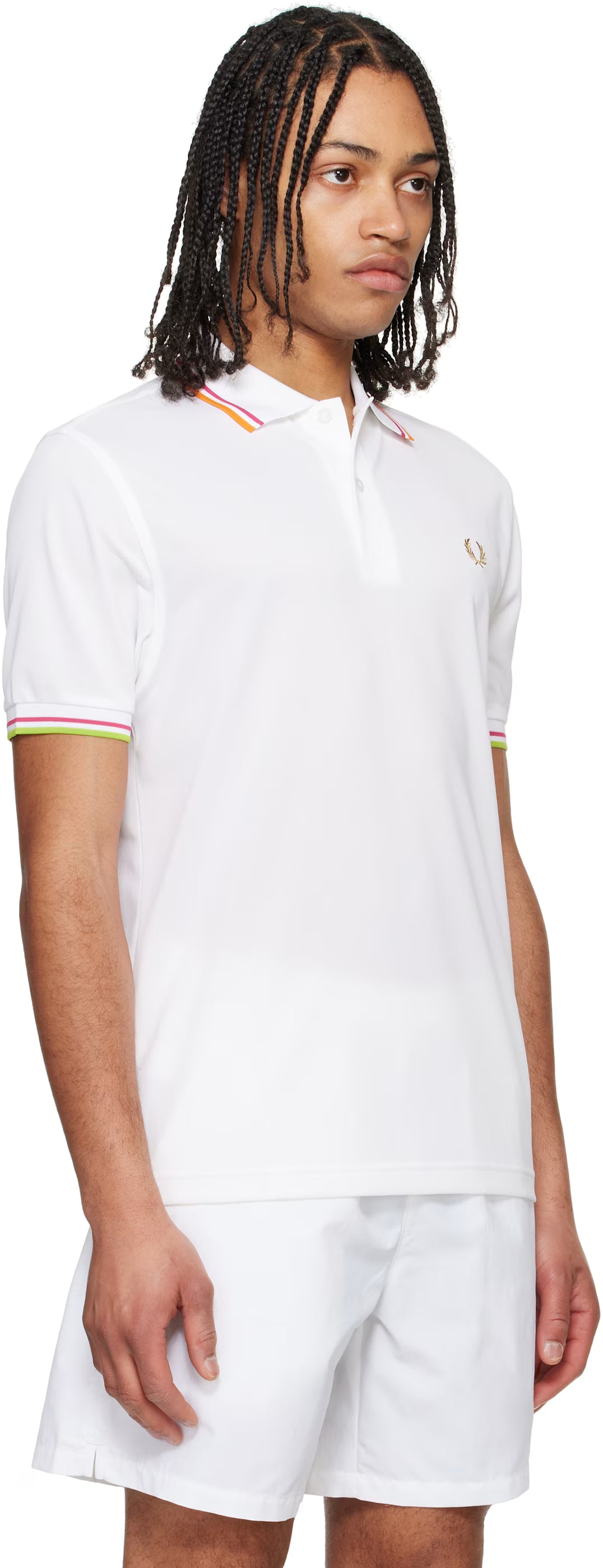 White On Court Twin Tipped Polo