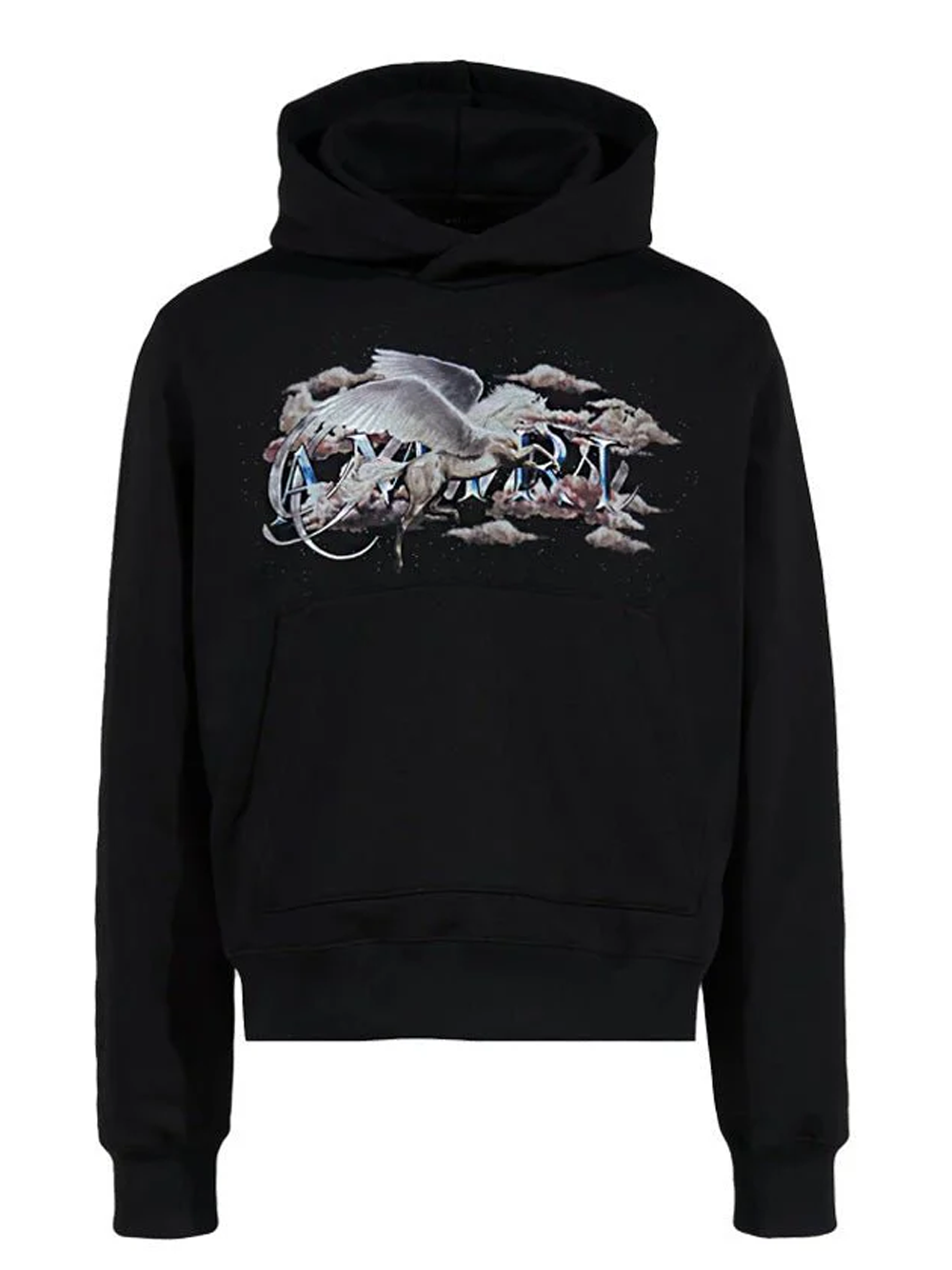 Amiri Pegasus Script Logo Hoodie in Black