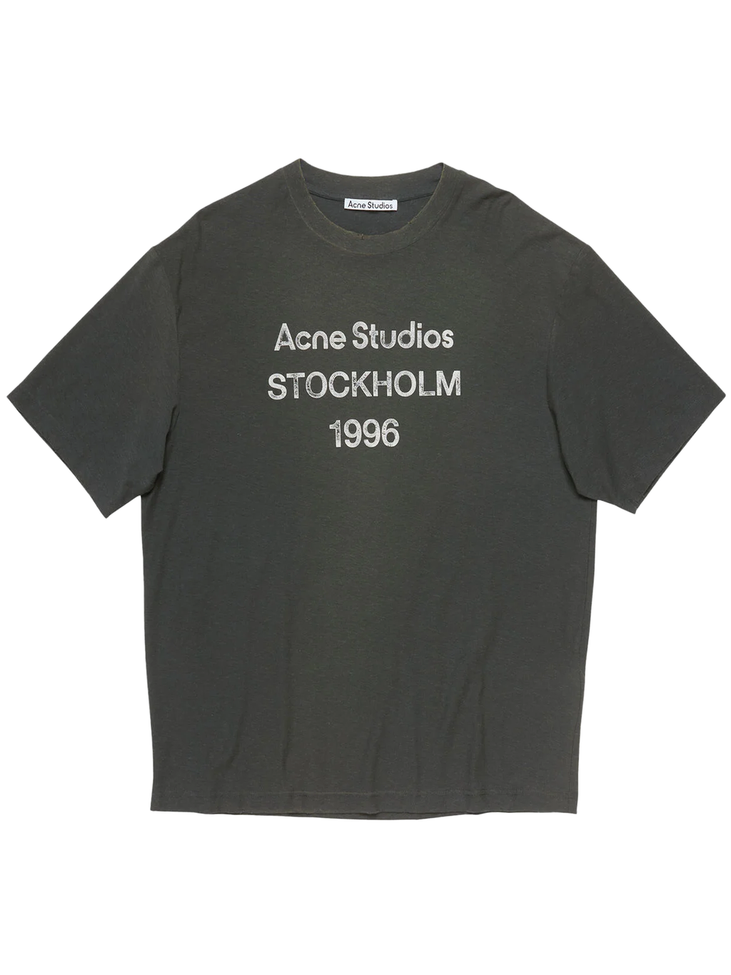 Acne Studios Stockholm Logo T-Shirt in Faded Black