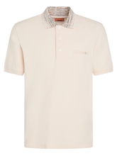 Missoni Striped Collar Polo Shirt in Beige