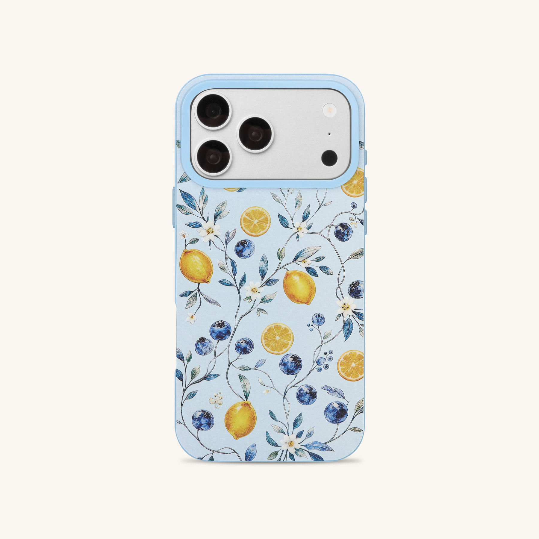 Fruity Blossom Blueberry Lemon Phone Case - Blue
