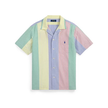 Fun Seersucker Short-Sleeve Patterned Shirt