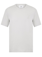 Ami Paris De Coeur Motif Embossed Logo T-Shirt in White