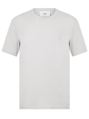 Ami Paris De Coeur Motif Embossed Logo T-Shirt in White