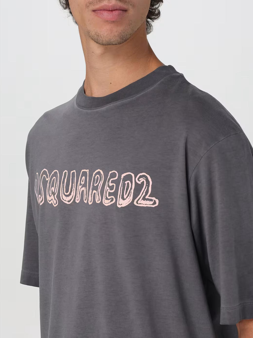 Dsquared2 Graffiti Logo Print T-Shirt in Grey