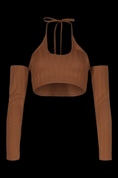 Ribbed Halter Crop Top