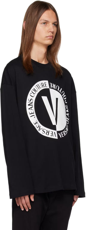 Black V-Emblem Long Sleeve T-Shirt