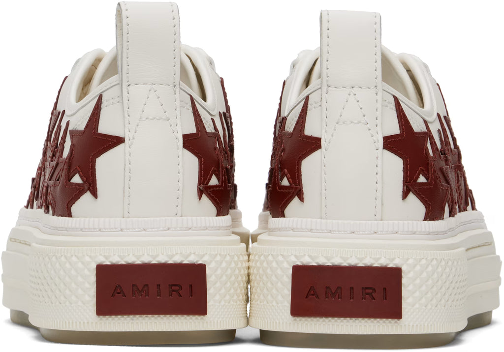 AMIRI Women White & Burgundy Stars Court Low Sneakers