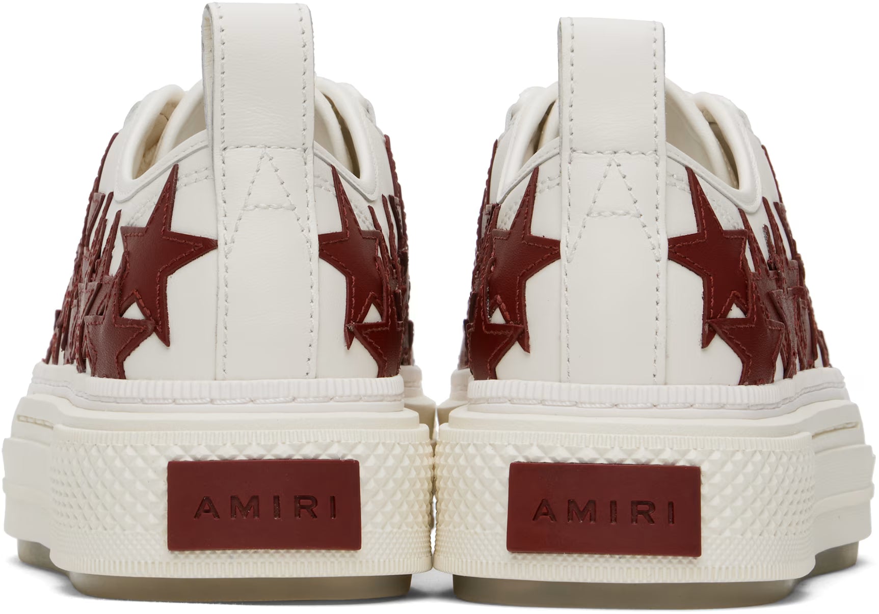 AMIRI Women White & Burgundy Stars Court Low Sneakers
