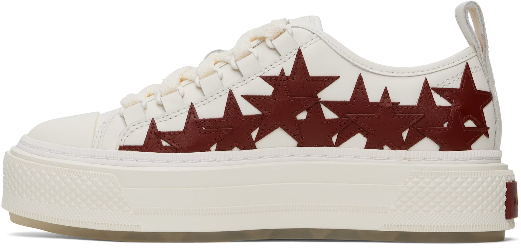 AMIRI Women White & Burgundy Stars Court Low Sneakers
