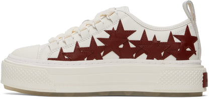 AMIRI Women White & Burgundy Stars Court Low Sneakers