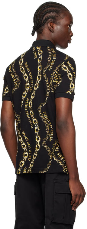 Black & Gold Chain Couture Polo