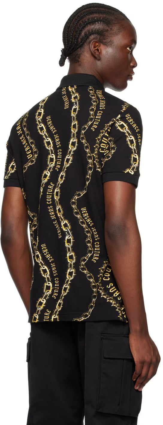 Black & Gold Chain Couture Polo