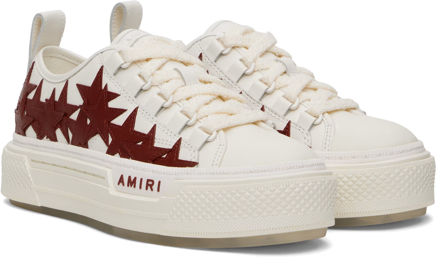 AMIRI Women White & Burgundy Stars Court Low Sneakers
