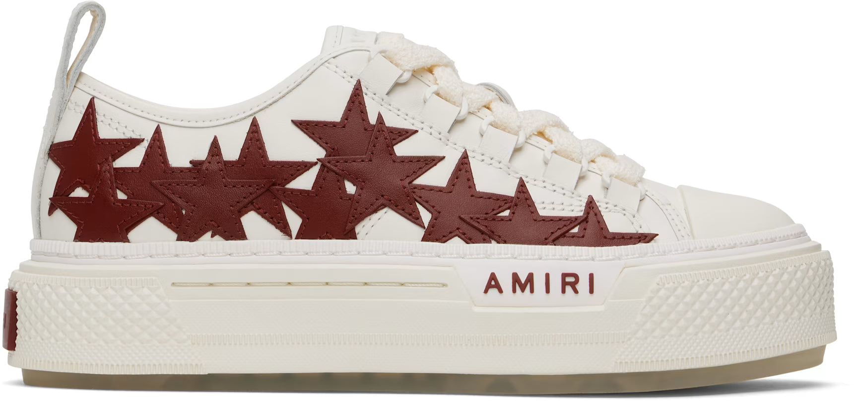 AMIRI Women White & Burgundy Stars Court Low Sneakers