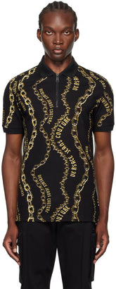 Black & Gold Chain Couture Polo