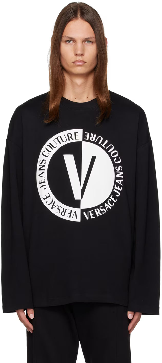 Black V-Emblem Long Sleeve T-Shirt