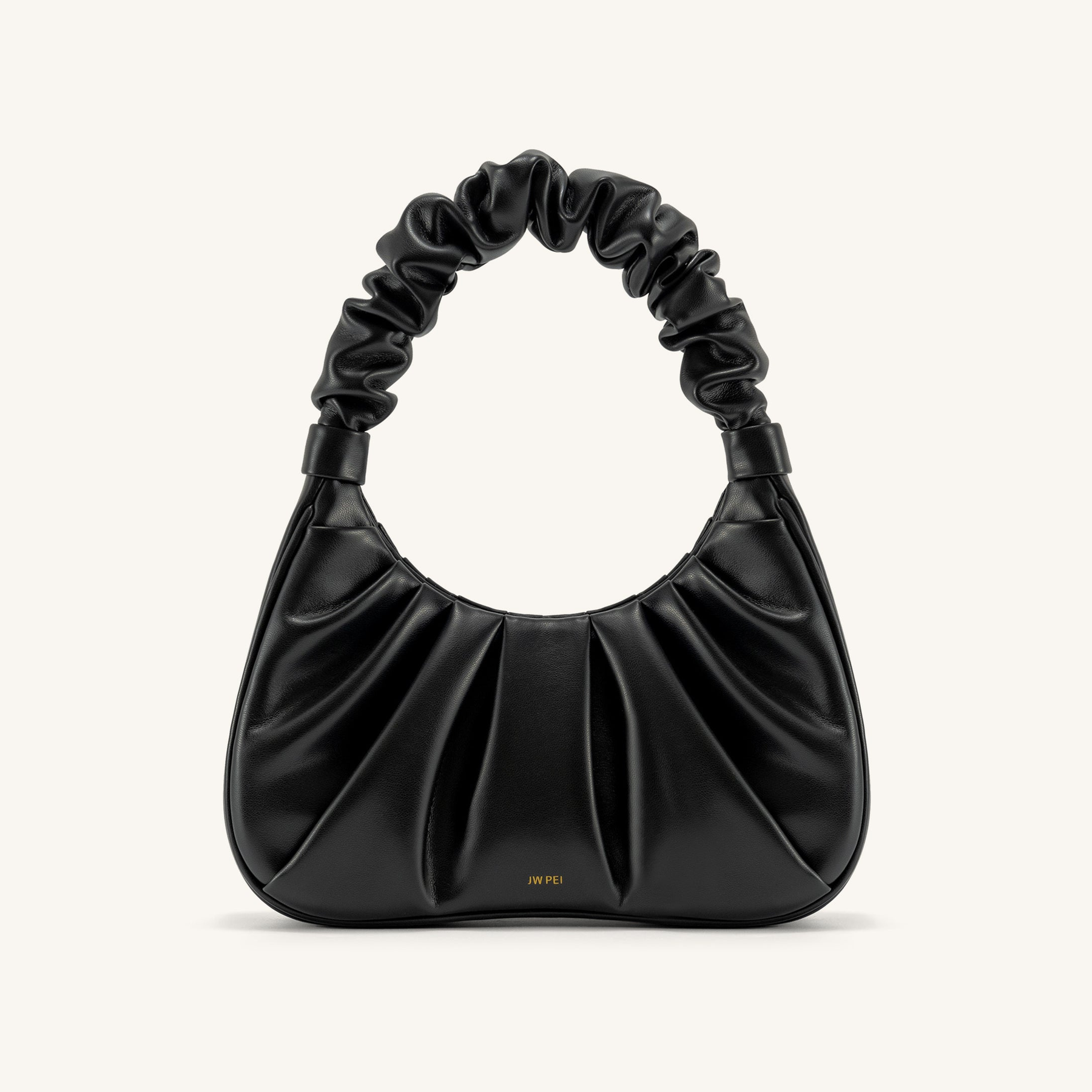 Gabbi Ruched Hobo Handbag - Black