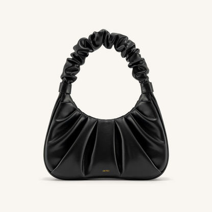 Gabbi Ruched Hobo Handbag - Black