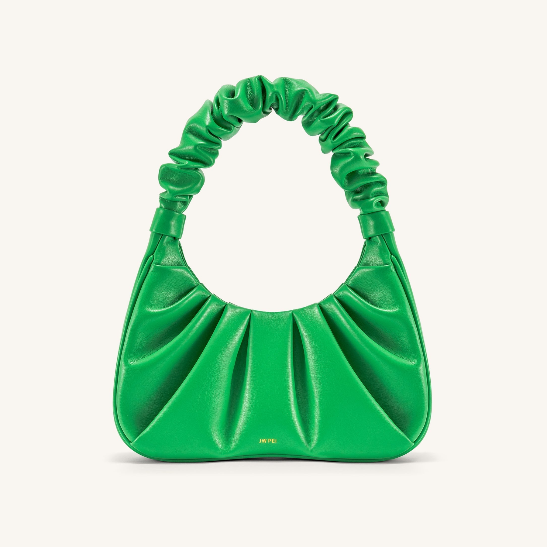 Gabbi Ruched Hobo Handbag - Grass Green