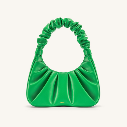 Gabbi Ruched Hobo Handbag - Grass Green