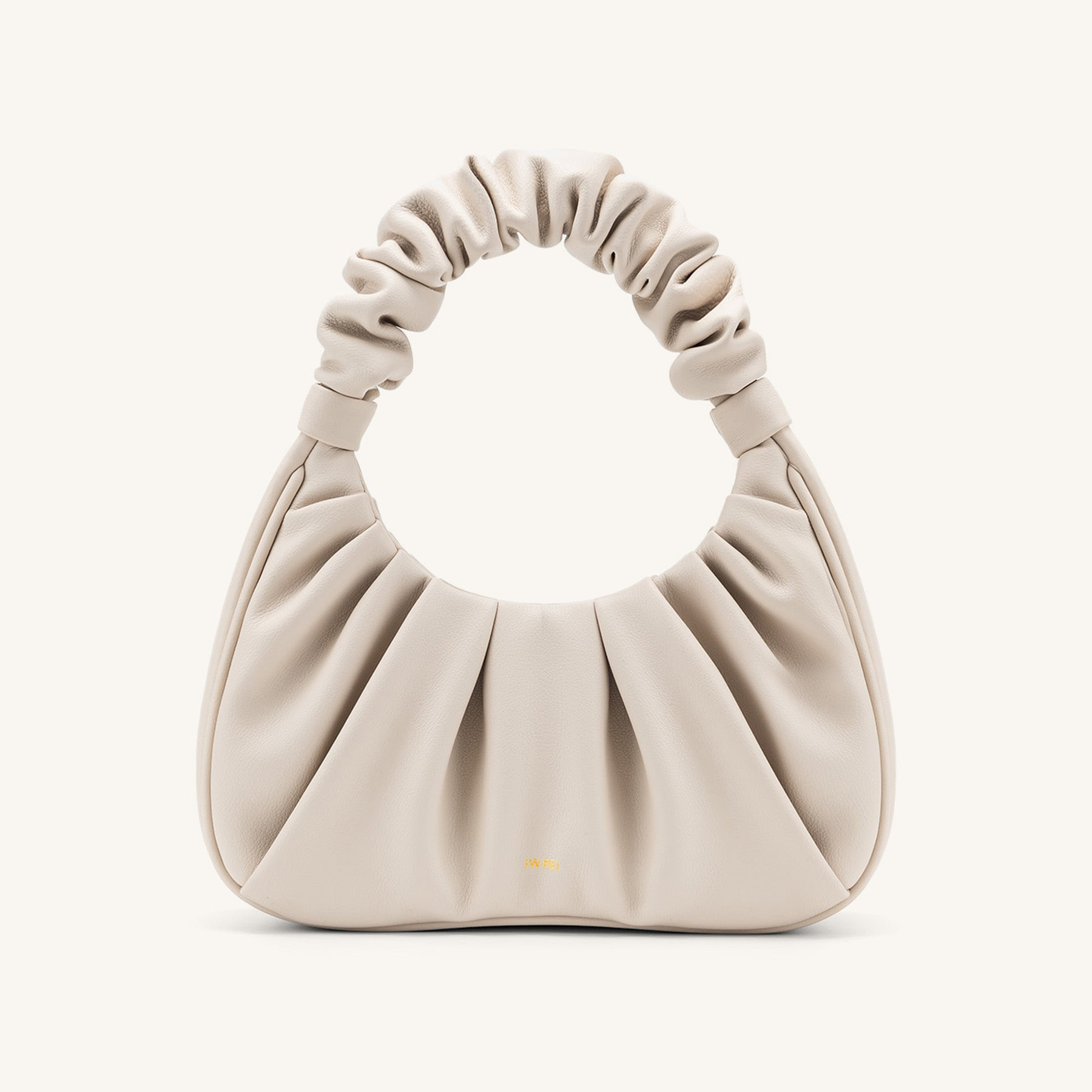 Gabbi Ruched Hobo Handbag - Ivory