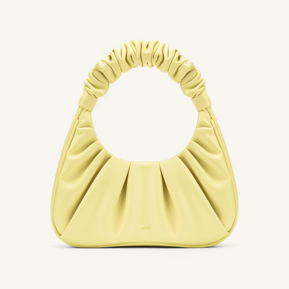 Gabbi Ruched Hobo Handbag - Light Yellow